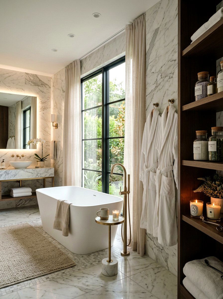 Luxury spa bathroom - 30 Nancy Meyers bathroom ideas