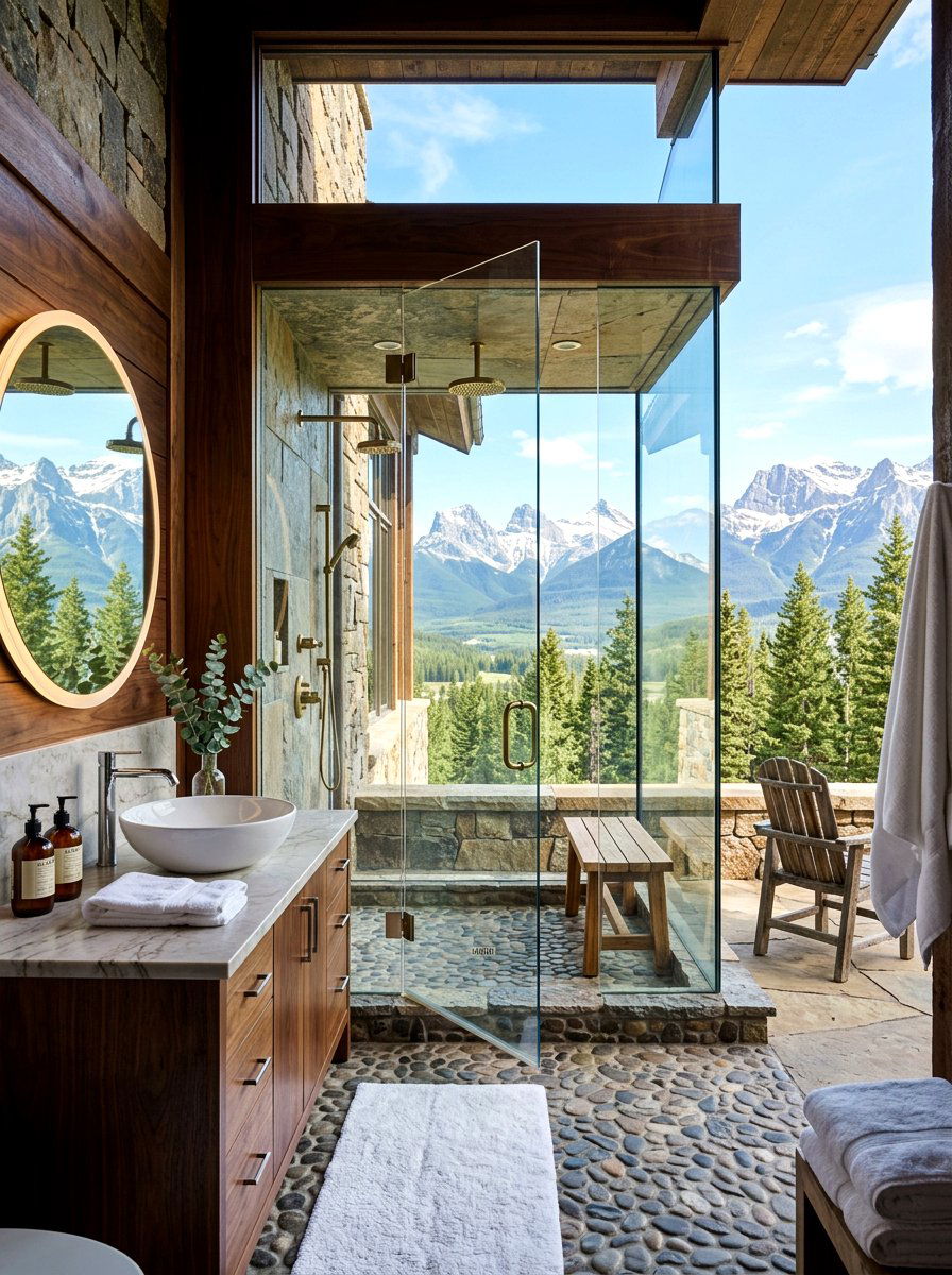 Luxury spa lodge - 30 lodge bathroom ideas