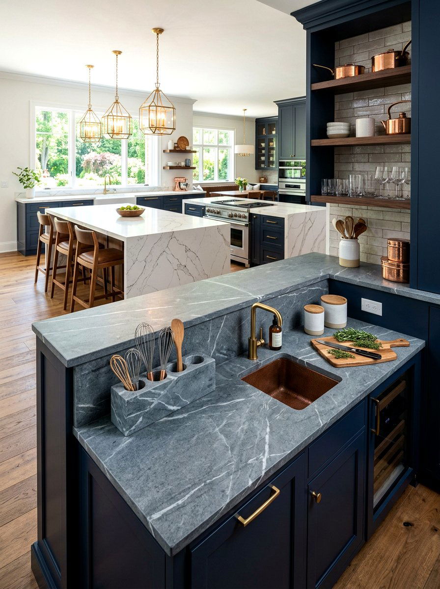 Luxury stone countertop station - 30 matcha station ideas