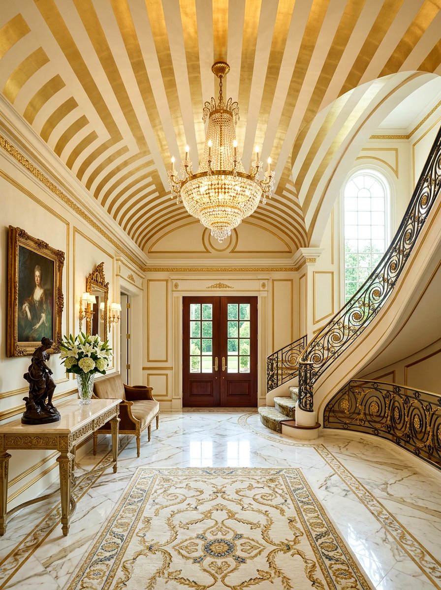 Luxury striped ceiling - 30 striped ceiling ideas