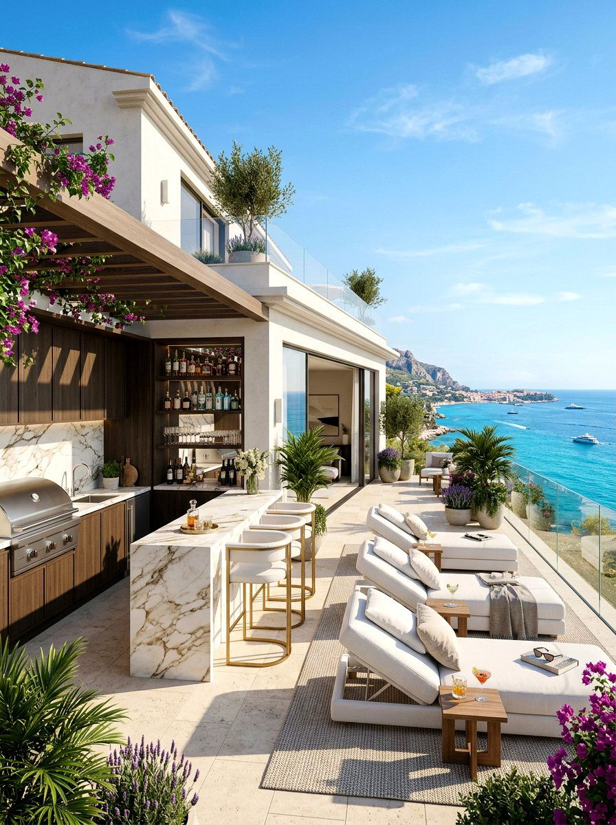 Luxury terrace retreat - 30 terrace lounge ideas aesthetic