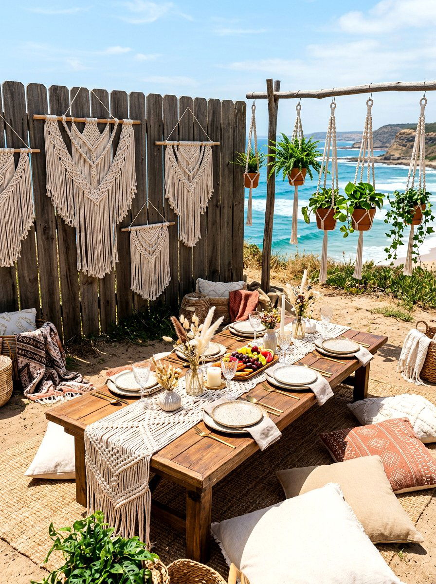 Macrame Decor Style - 30 backyard picnic decor ideas