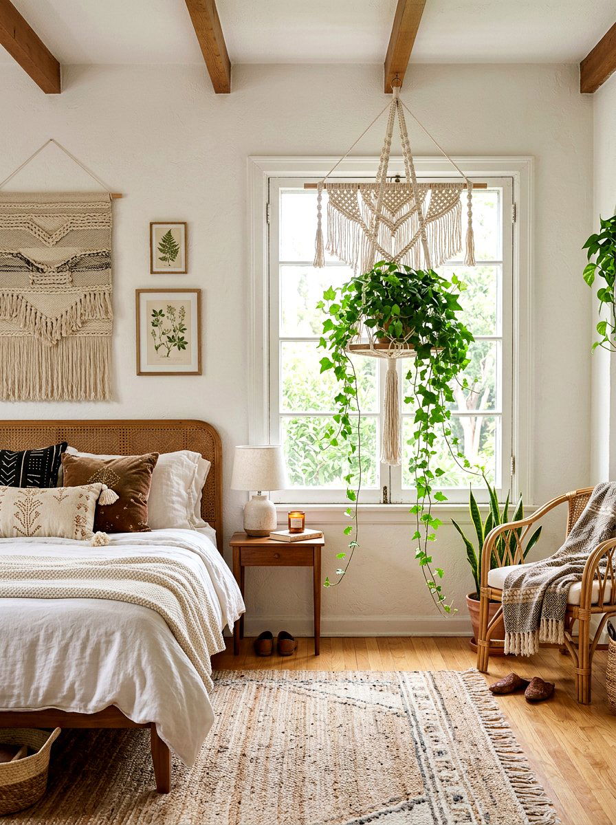Macrame Hanging Plant Shelf - 30 plant shelf window ideas