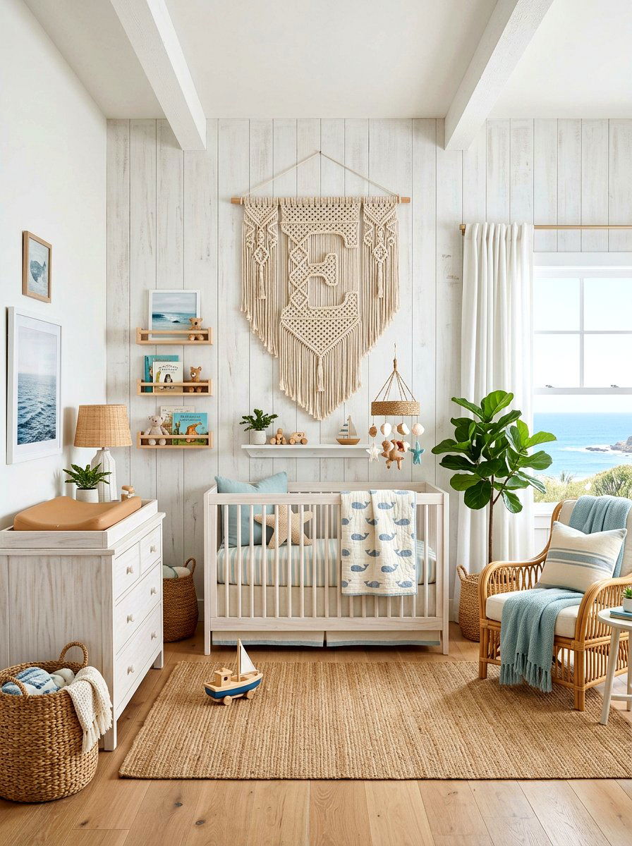 Macrame Monogram Wall Hanging - 30 monogram nursery ideas