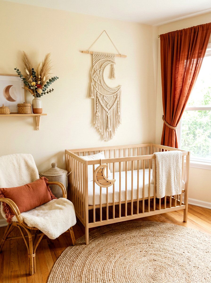 Macrame Moon Wall Hanging - 30 celestial nursery ideas