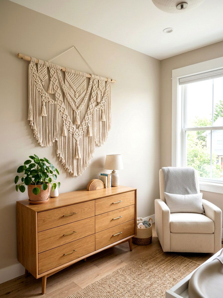 Macrame Nursery Wall Hanging - 30 Scandinavian nursery ideas