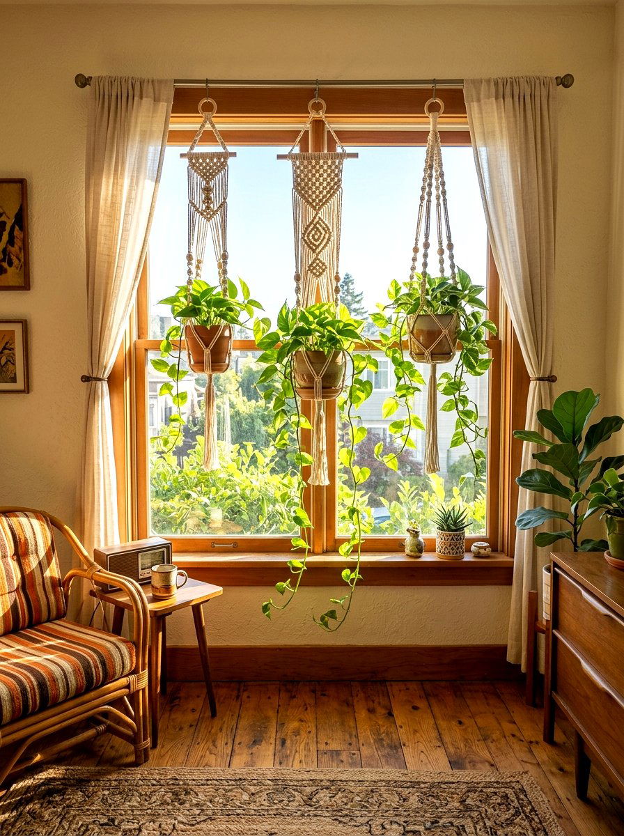 Macrame Plant Hanger - 30 windowsill garden ideas