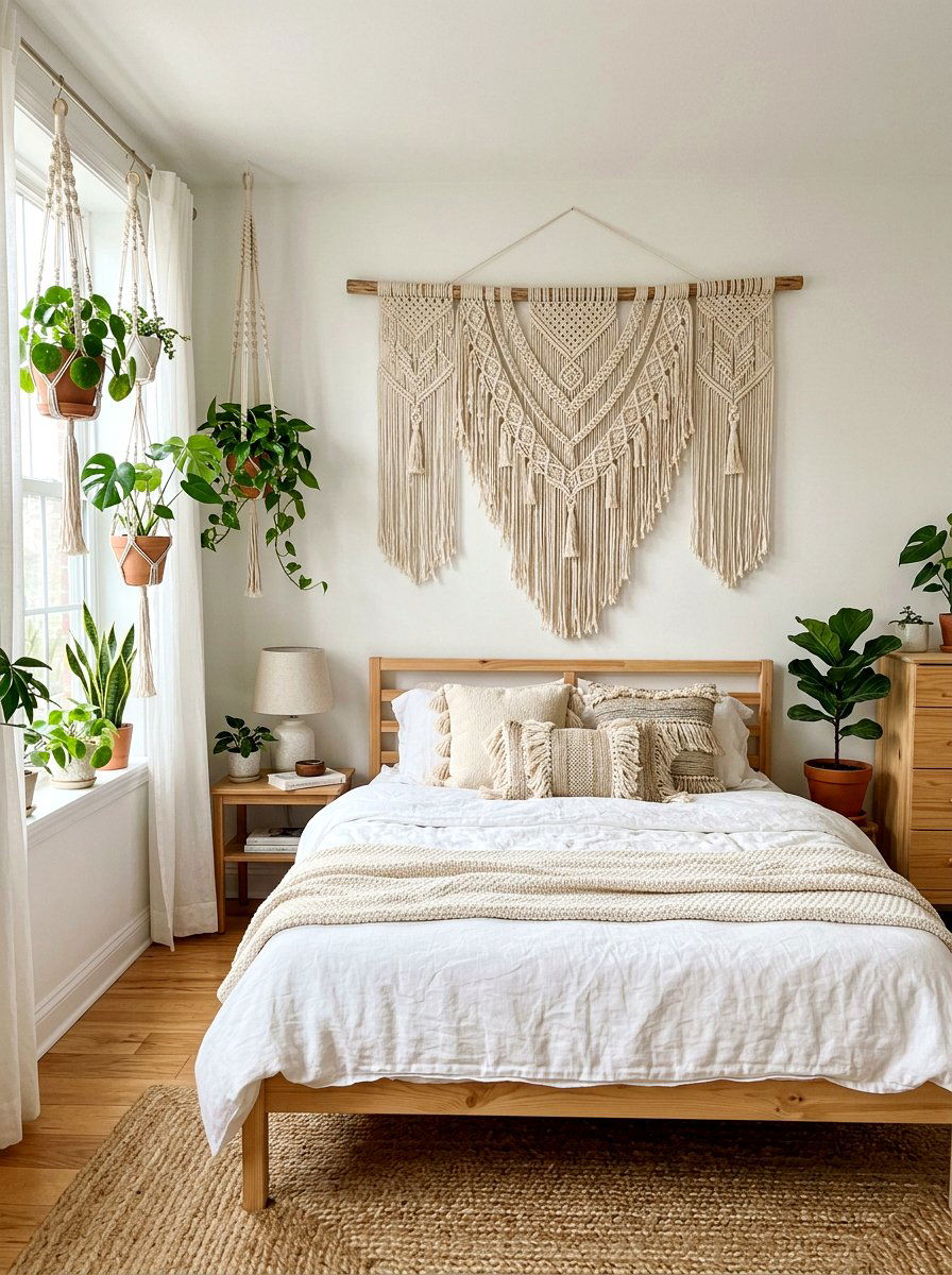 Macrame Wall Decor Bedroom - 30 seventies bedroom ideas