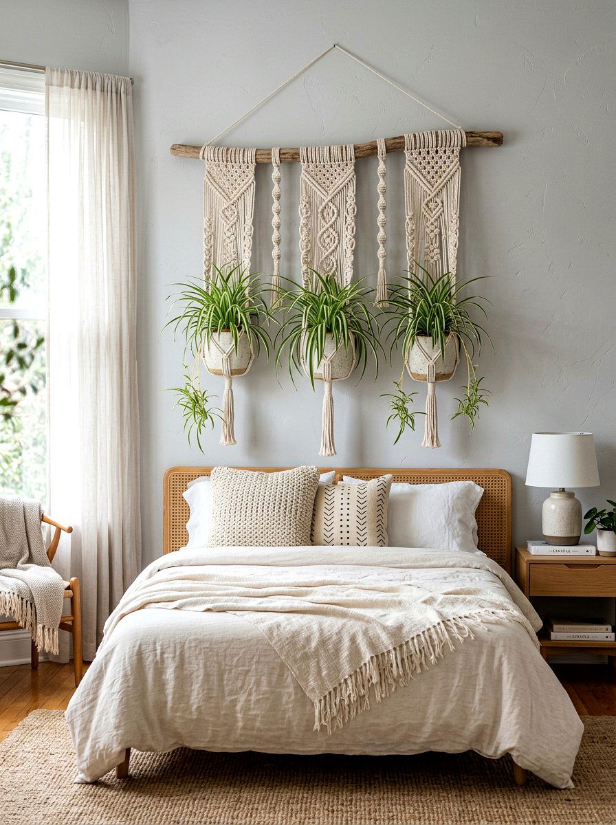 Macrame Wall Hanger - 30 wall garden planter ideas