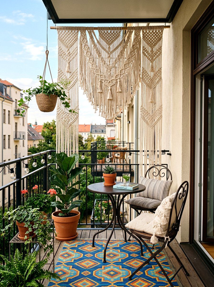 Macrame Wall Hanging - 30 patio privacy ideas
