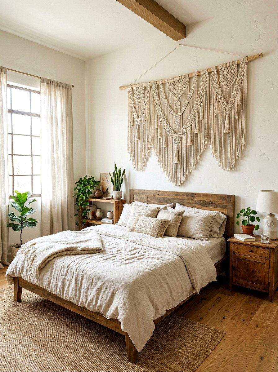 Macrame Wall Hanging Bedroom - 30 cute bedroom decor ideas