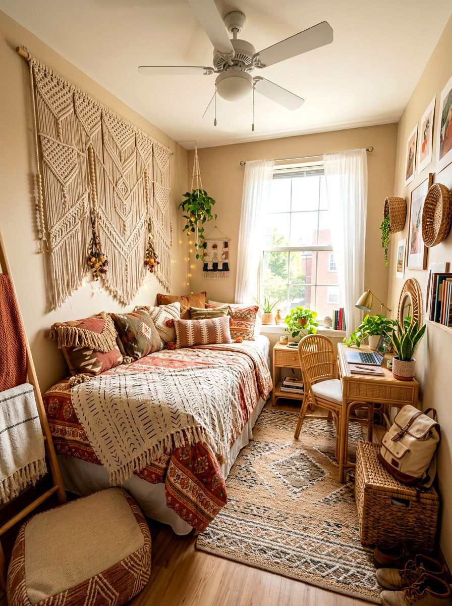 Macrame Wall Hanging Decor - 30 dorm wall decor ideas
