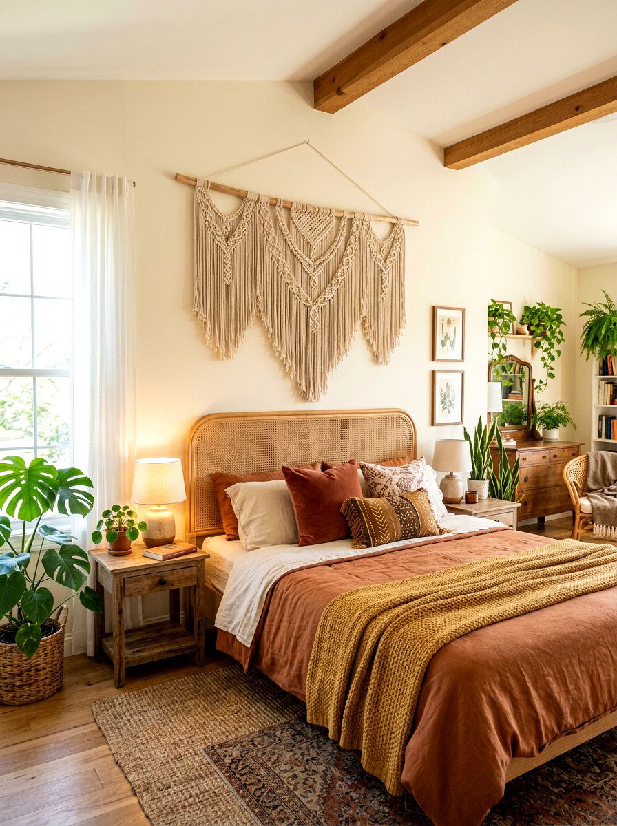 Macrame Wall Hanging - 30 cottagecore bedroom ideas