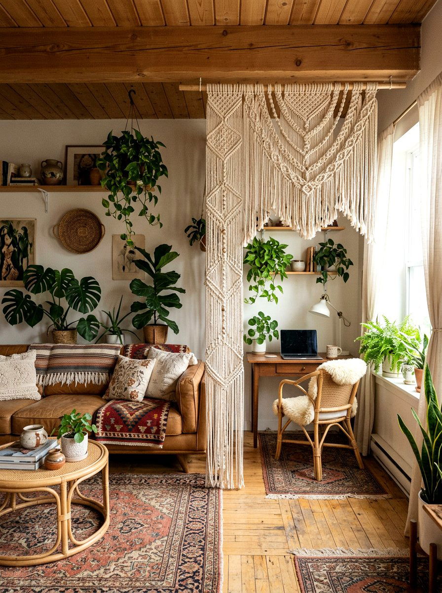 Macrame Wall - 30 room divider ideas
