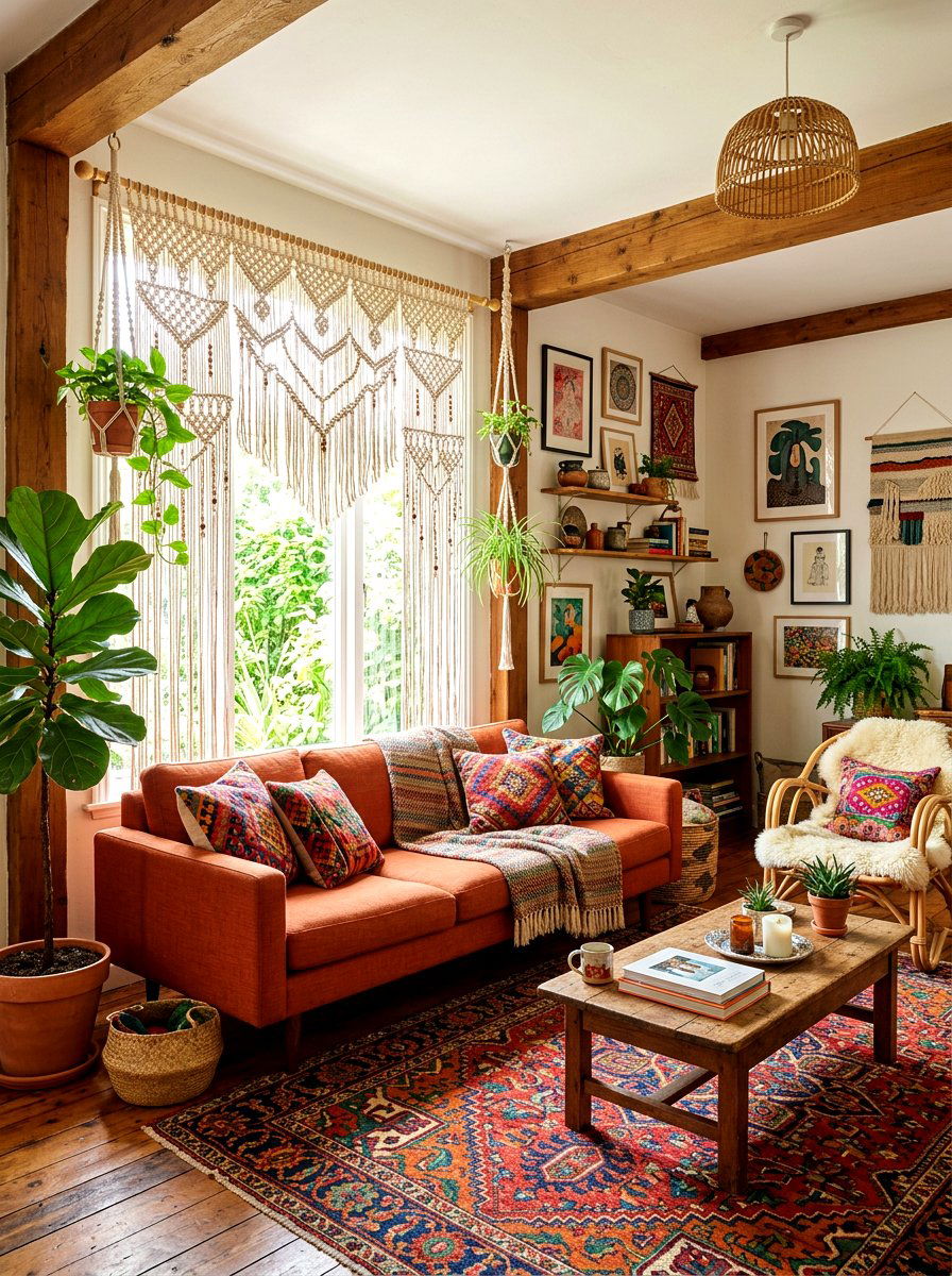 Macrame cafe curtain - 30 cafe curtain ideas