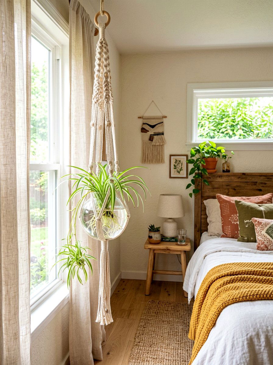 Macrame plant hanger propagation - 30 plant propagation station ideas