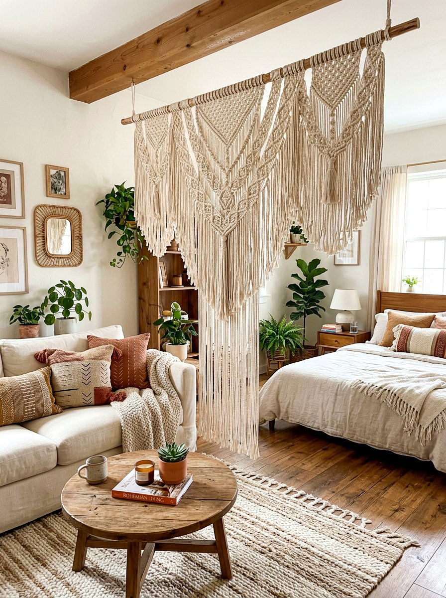 Macrame wall hanging - 30 partial divider studio ideas