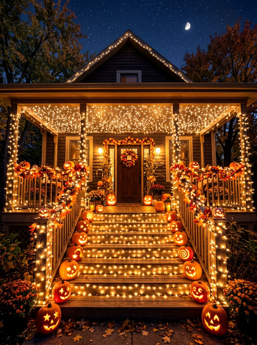 Magical Fairy Light Halloween Porch - 30 Halloween porch ideas