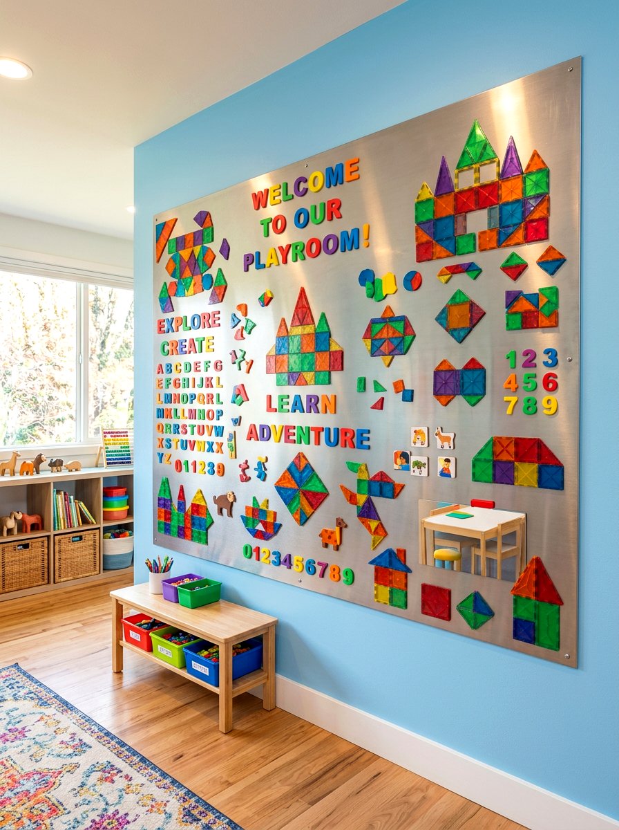 Magnetic Activity Board - 30 toy rotation storage ideas
