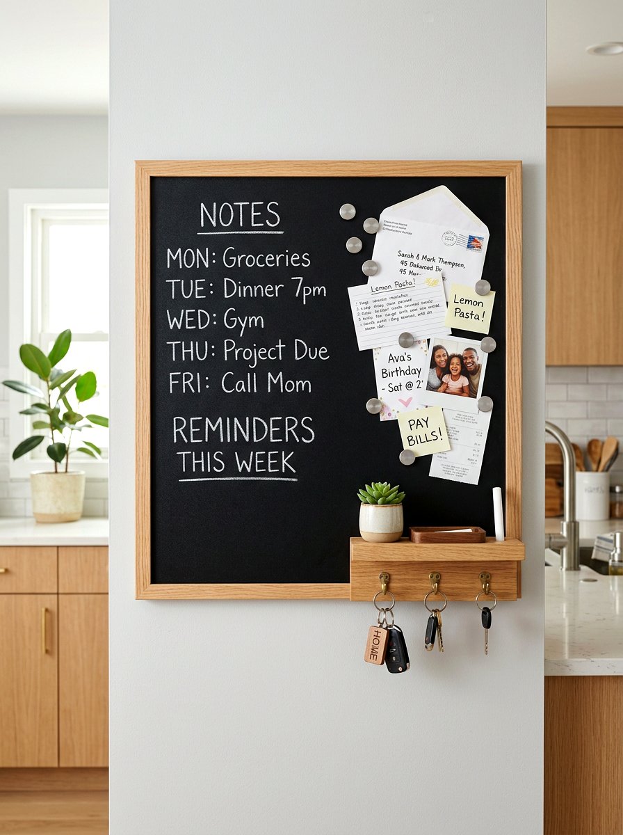 Magnetic Chalkboard Panel - 30 mail drop zone ideas