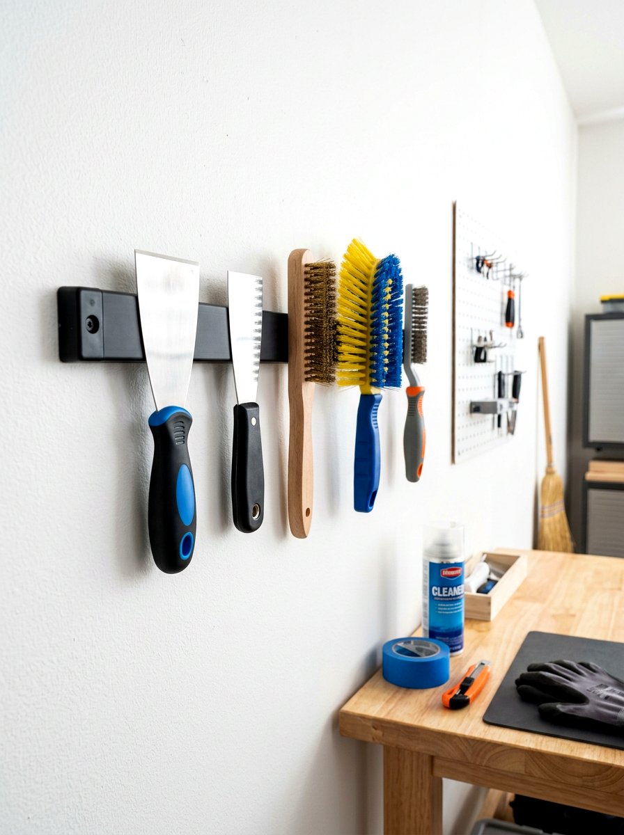 Magnetic Cleaning Tool Bar - 30 organizing cleaning supplies ideas