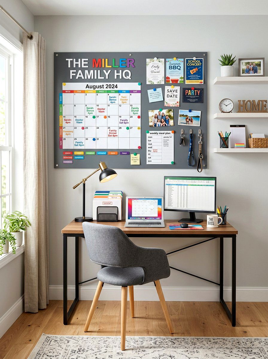 Magnetic Command Center - 30 family calendar wall ideas