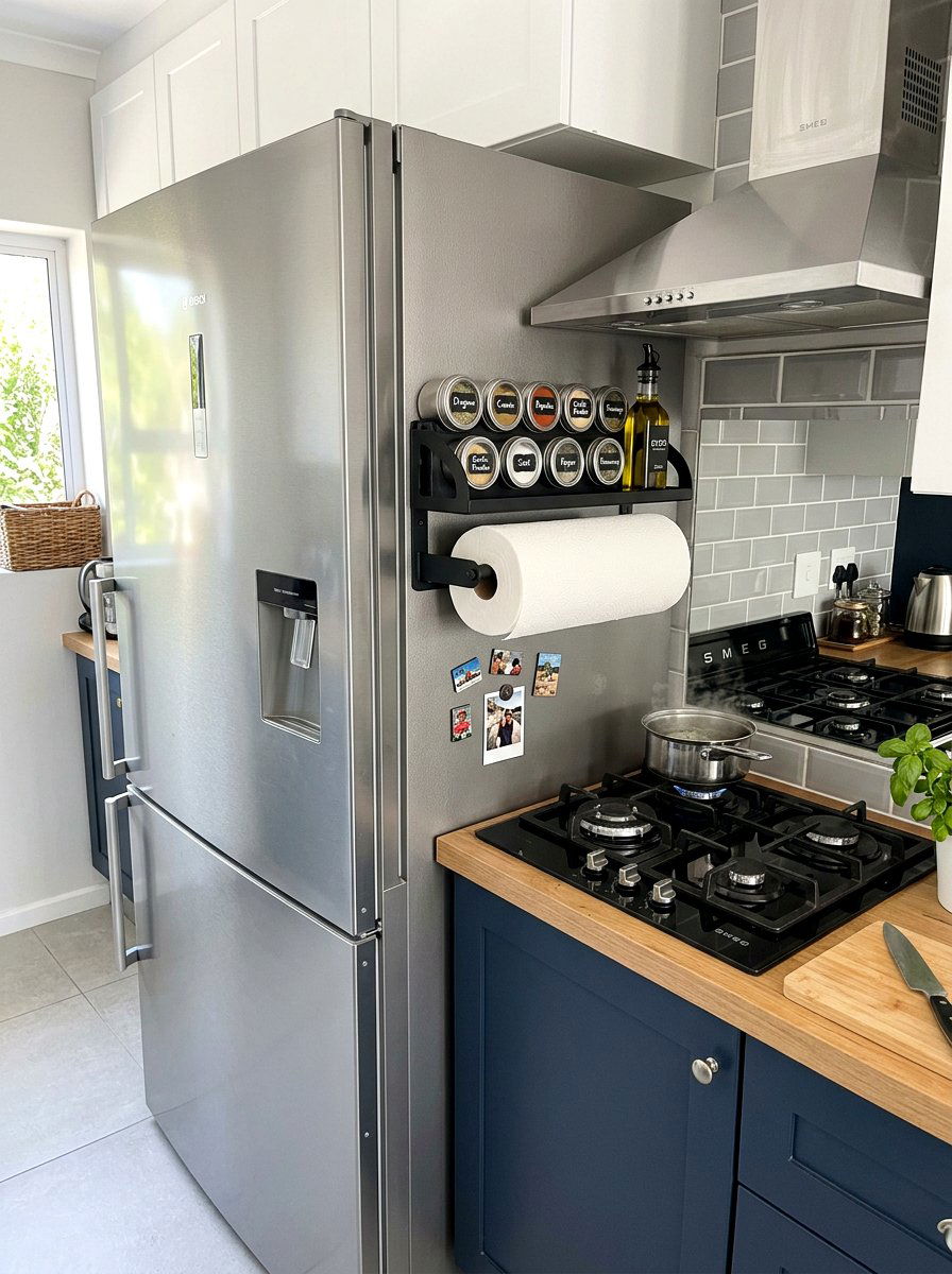 Magnetic Fridge Rack - 30 kitchen storage ideas