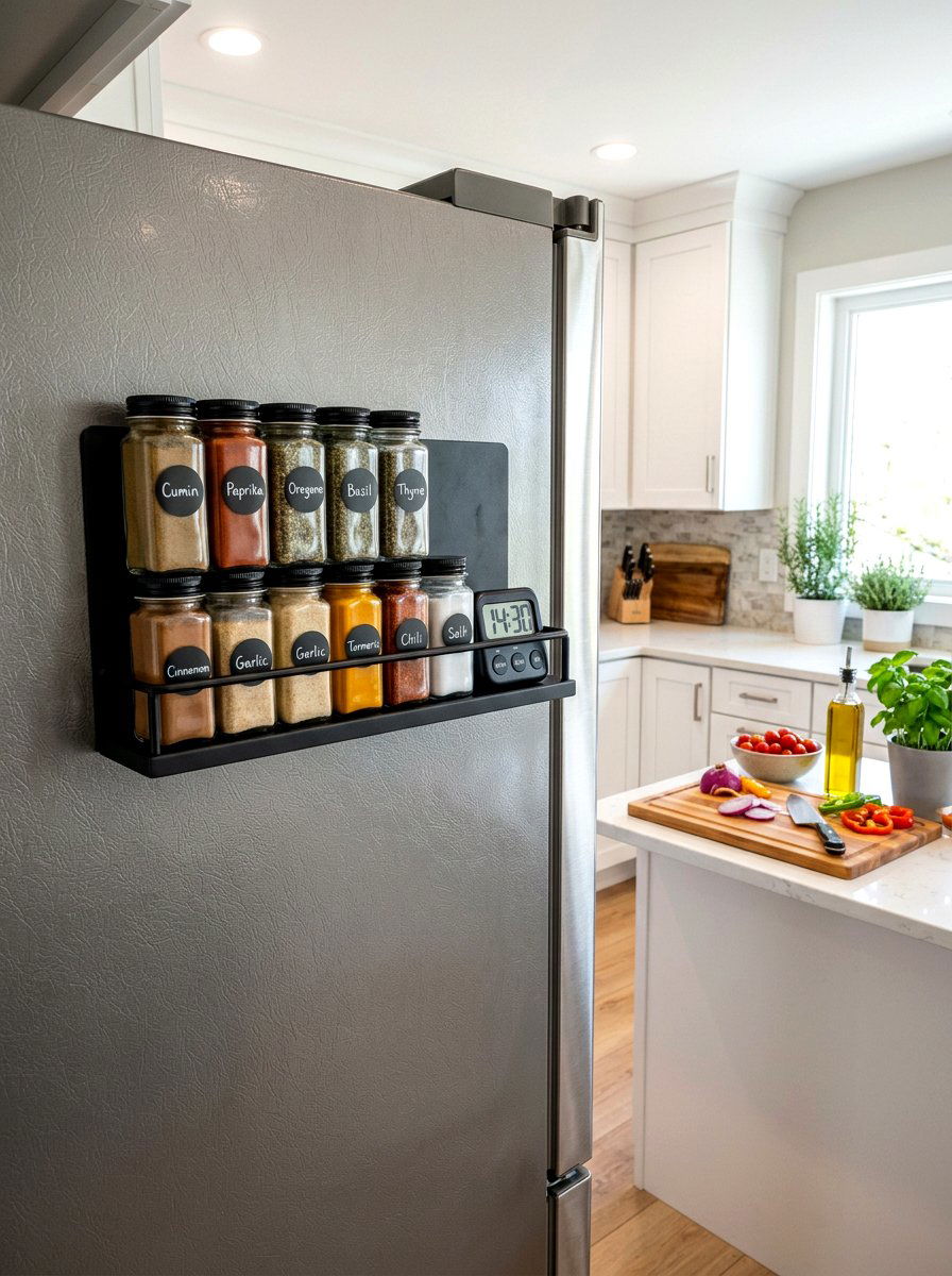 Magnetic Fridge Rack - 30 spice rack ideas
