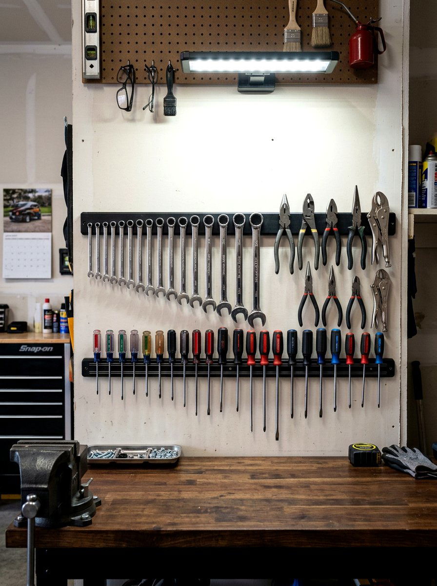 Magnetic Garage Tool Holder - 30 garage makeover ideas