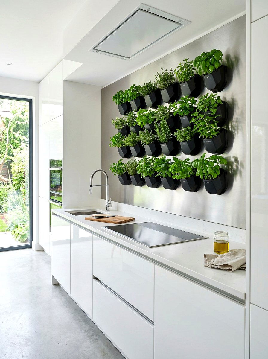 Magnetic Herb Garden Panel - 30 hanging herb garden ideas