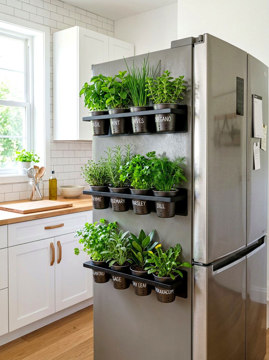 Magnetic Herb Garden Shelf - 30 herb garden shelf ideas