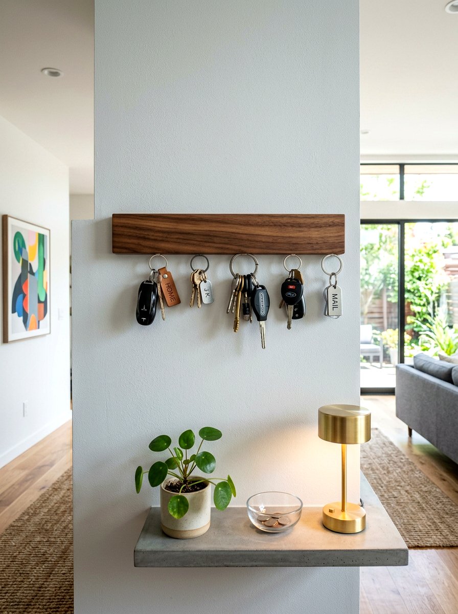 Magnetic Key Holder - 30 narrow entryway storage ideas