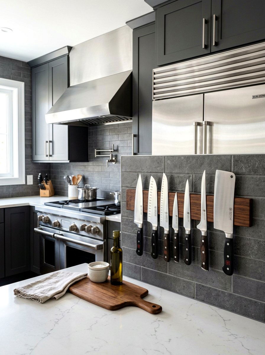 Magnetic Knife Gallery - 30 kitchen wall decor ideas