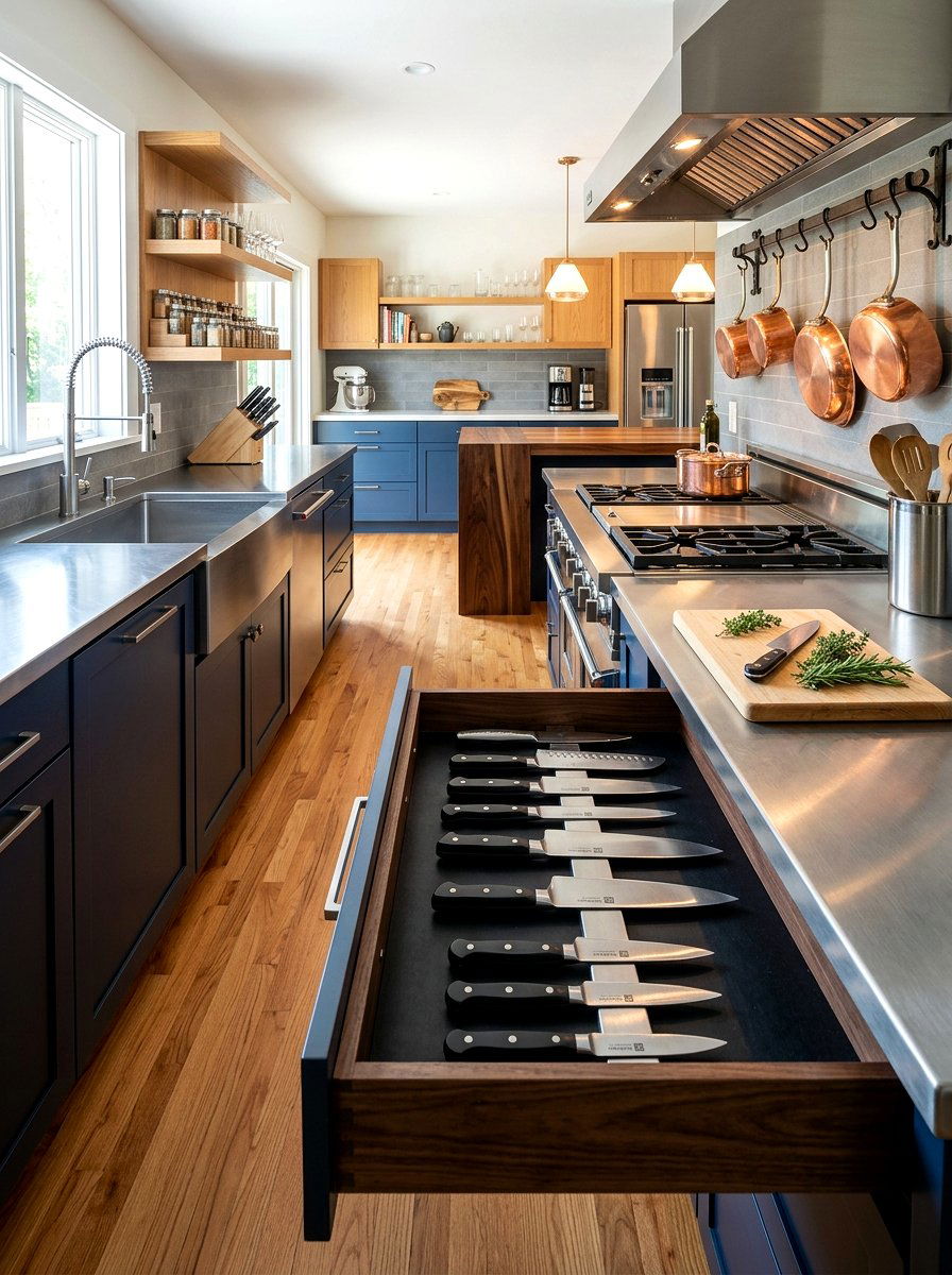 Magnetic Knife Strip - 30 utensil drawer ideas
