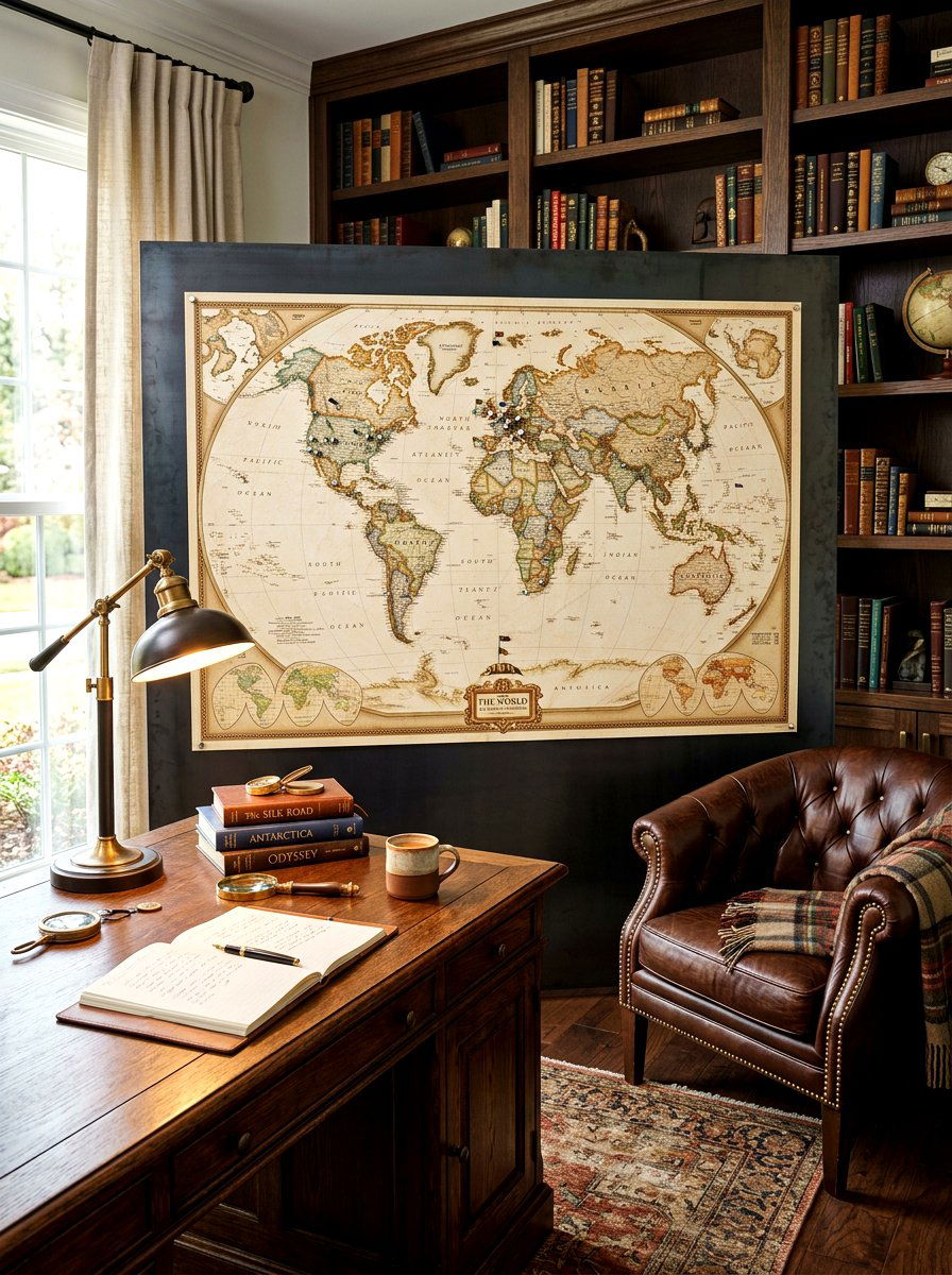 Magnetic Map Wall - 30 study wall ideas