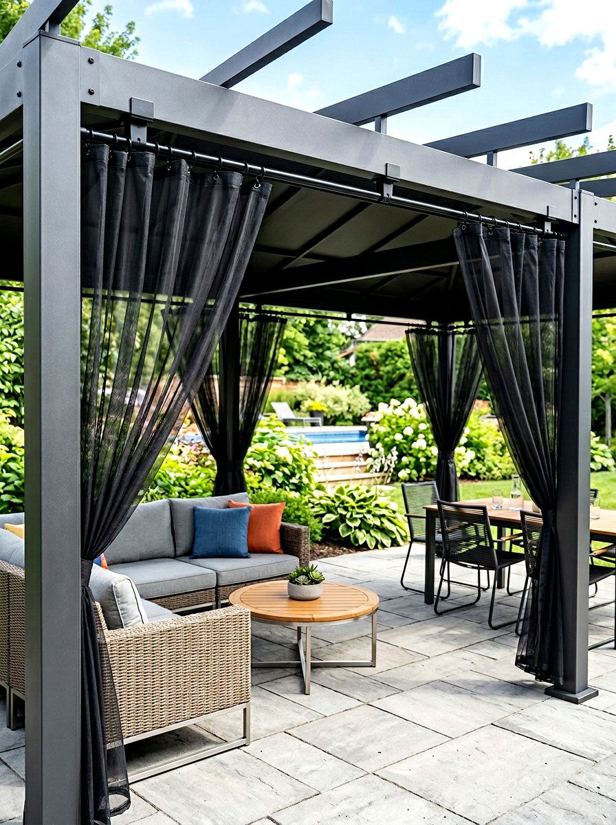 Magnetic Outdoor Curtain Rod - 30 outdoor curtain rod ideas
