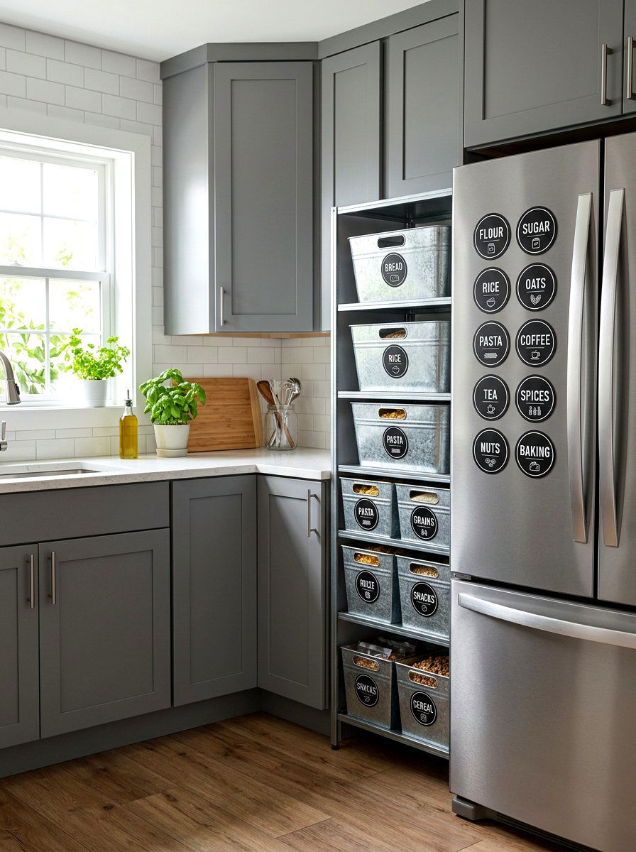 Magnetic Pantry Labels - 30 pantry label ideas