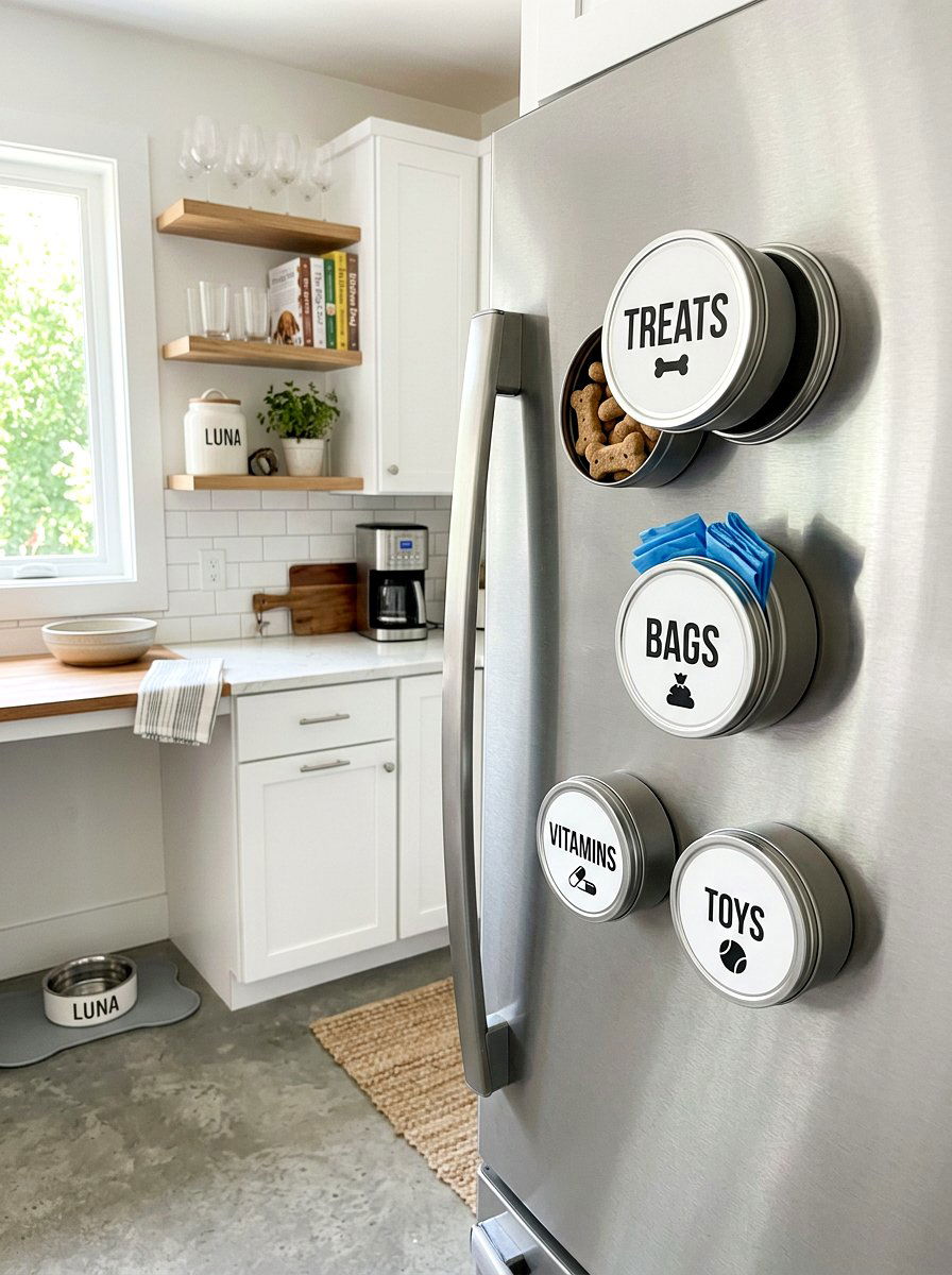Magnetic Pet Supply Tin - 30 dog room storage ideas