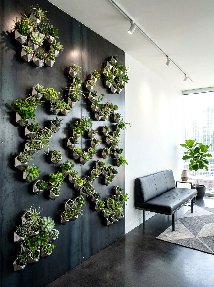 Magnetic Plant Wall - 30 living room plant wall ideas