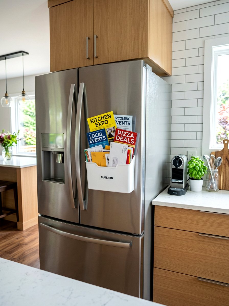 Magnetic Refrigerator Mail Bin - 30 mail organization ideas