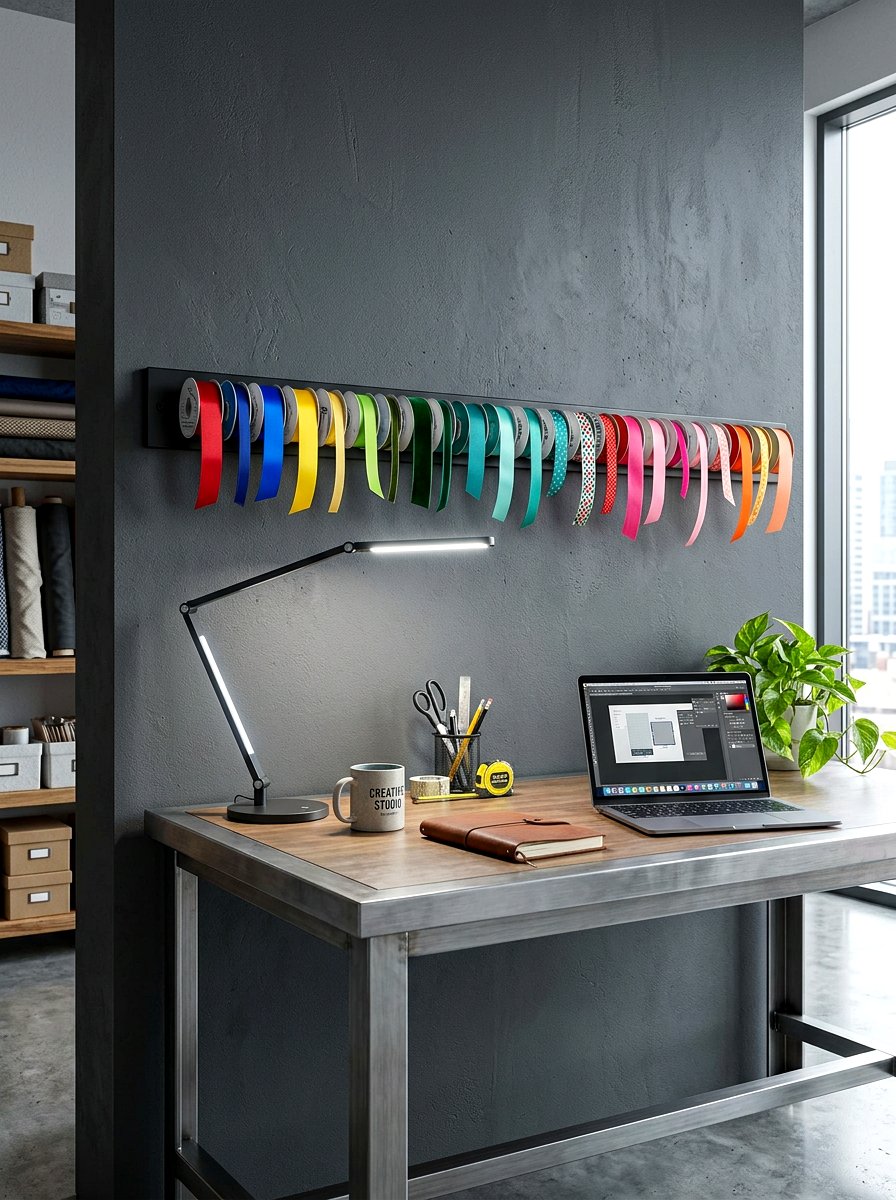 Magnetic Ribbon Strip - 30 ribbon storage ideas