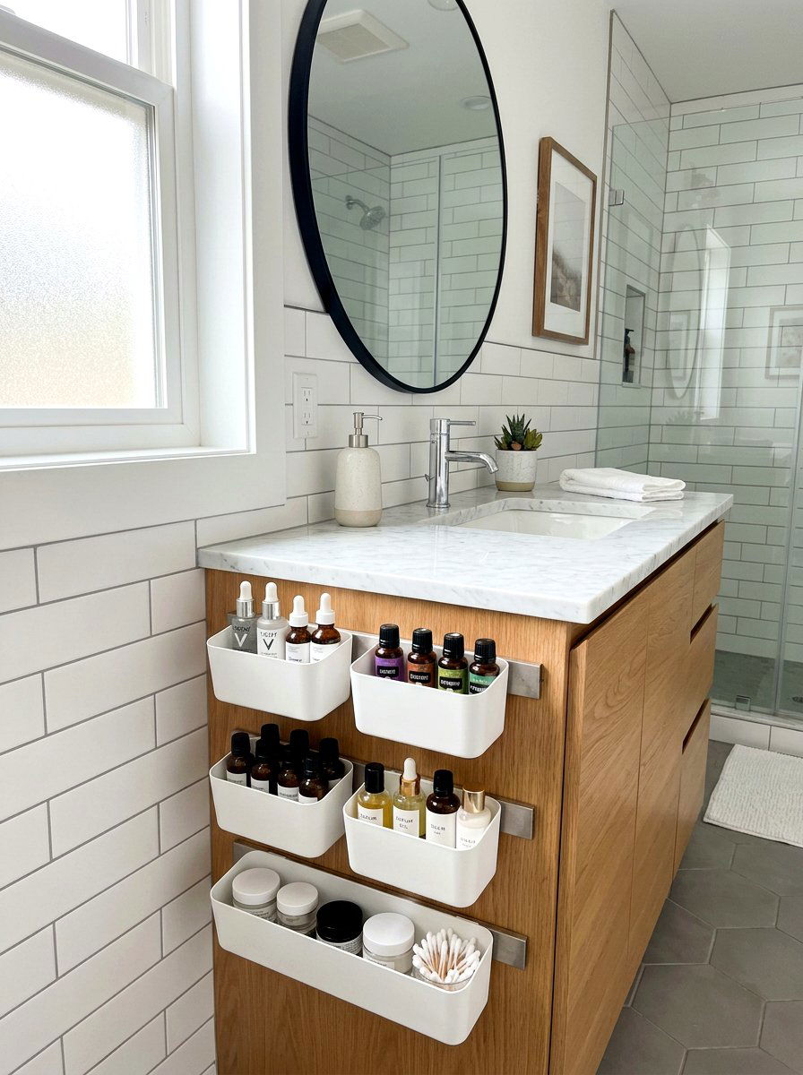 Magnetic Spice Rack Bathroom Hack - 30 small rental bathroom ideas