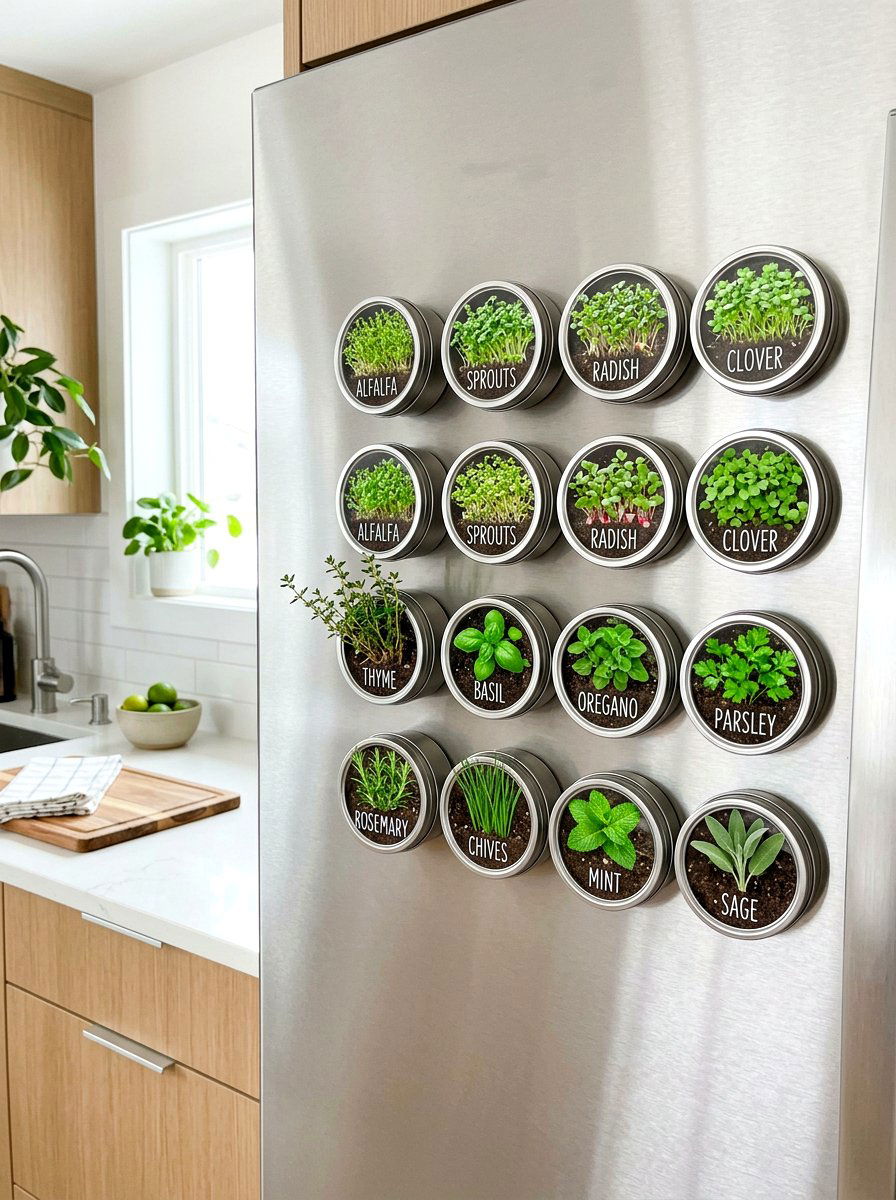 Magnetic Spice Tin Herb Garden - 30 small herb garden ideas