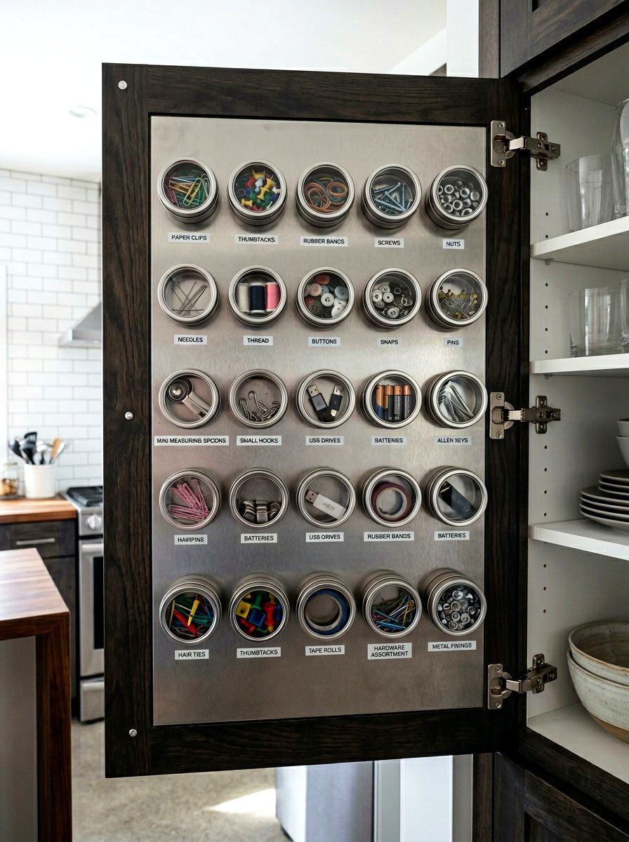 Magnetic Spice Tin Storage - 30 medicine cabinet organization ideas