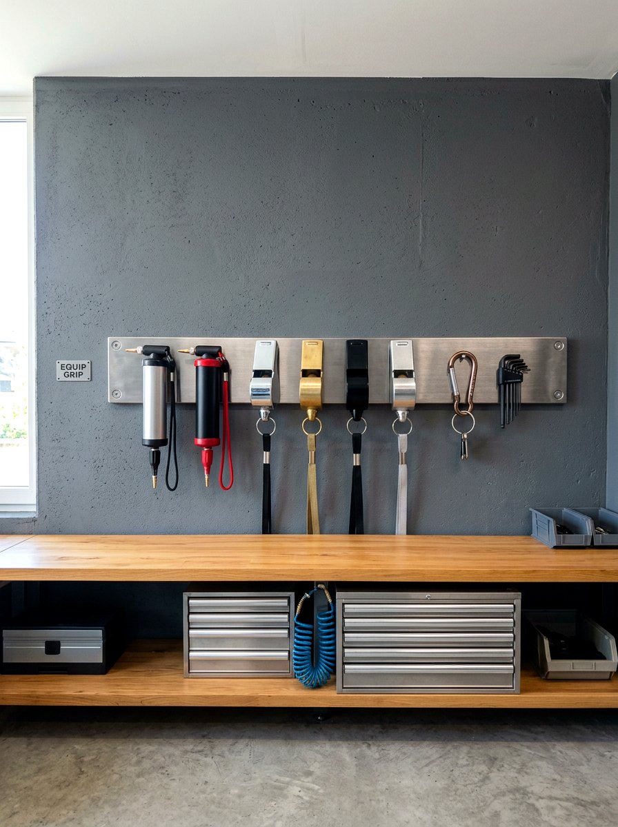 Magnetic Strip For Small Metal Gear - 30 garage sports equipment storage ideas