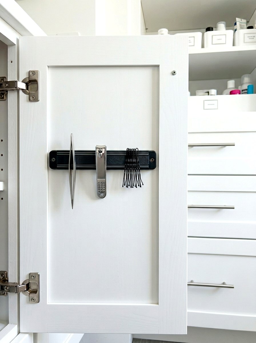 Magnetic Strip Organizer - 30 bathroom storage ideas