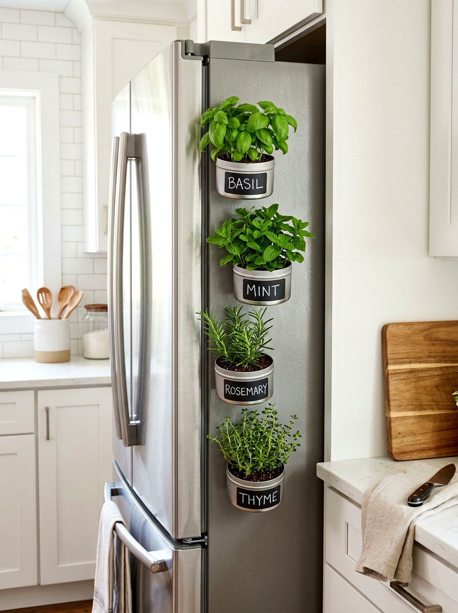 Magnetic Tin Planter - 30 herb planter ideas
