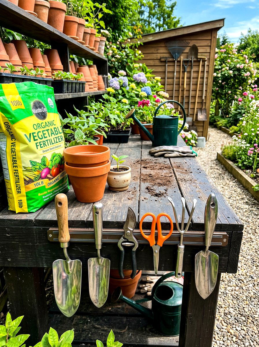 Magnetic Tool Holder - 30 potting bench storage ideas