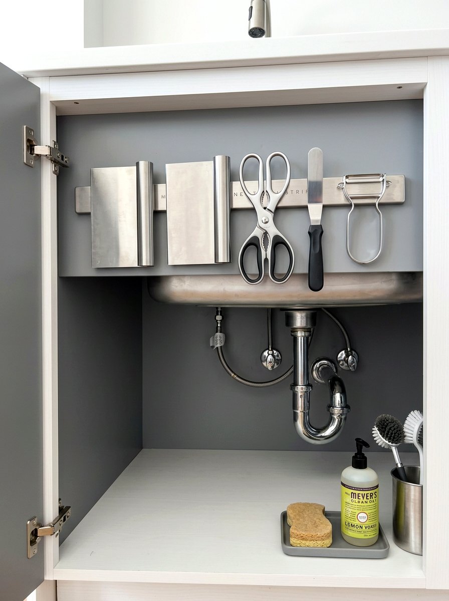 Magnetic Tool Organization Strip - 30 under sink kitchen organization ideas