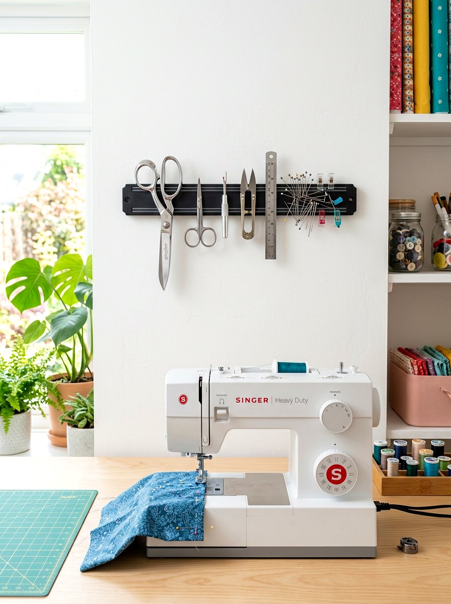 Magnetic Tool Strip - 30 sewing room ideas